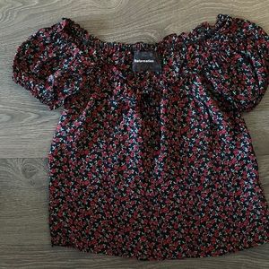 Ditsy floral off the shoulder blouse